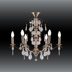 Typical Austrian Original 1950s Mid-Century Modern Crystal Chandelier