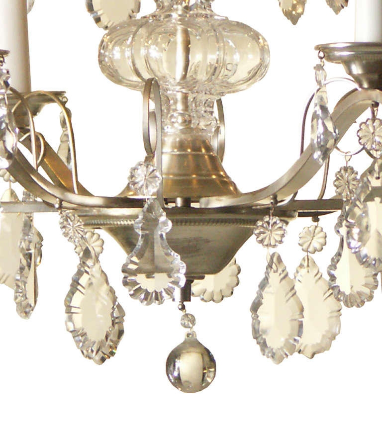 Hand-Crafted Typical Austrian Original 1950s Mid-Century Modern Crystal Chandelier For Sale