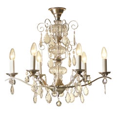 Typical Austrian Original 1950s Mid-Century Modern Crystal Chandelier