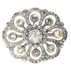 Typical Dutch Antique Rose Cut Diamond Jewel Brooch, 1860s