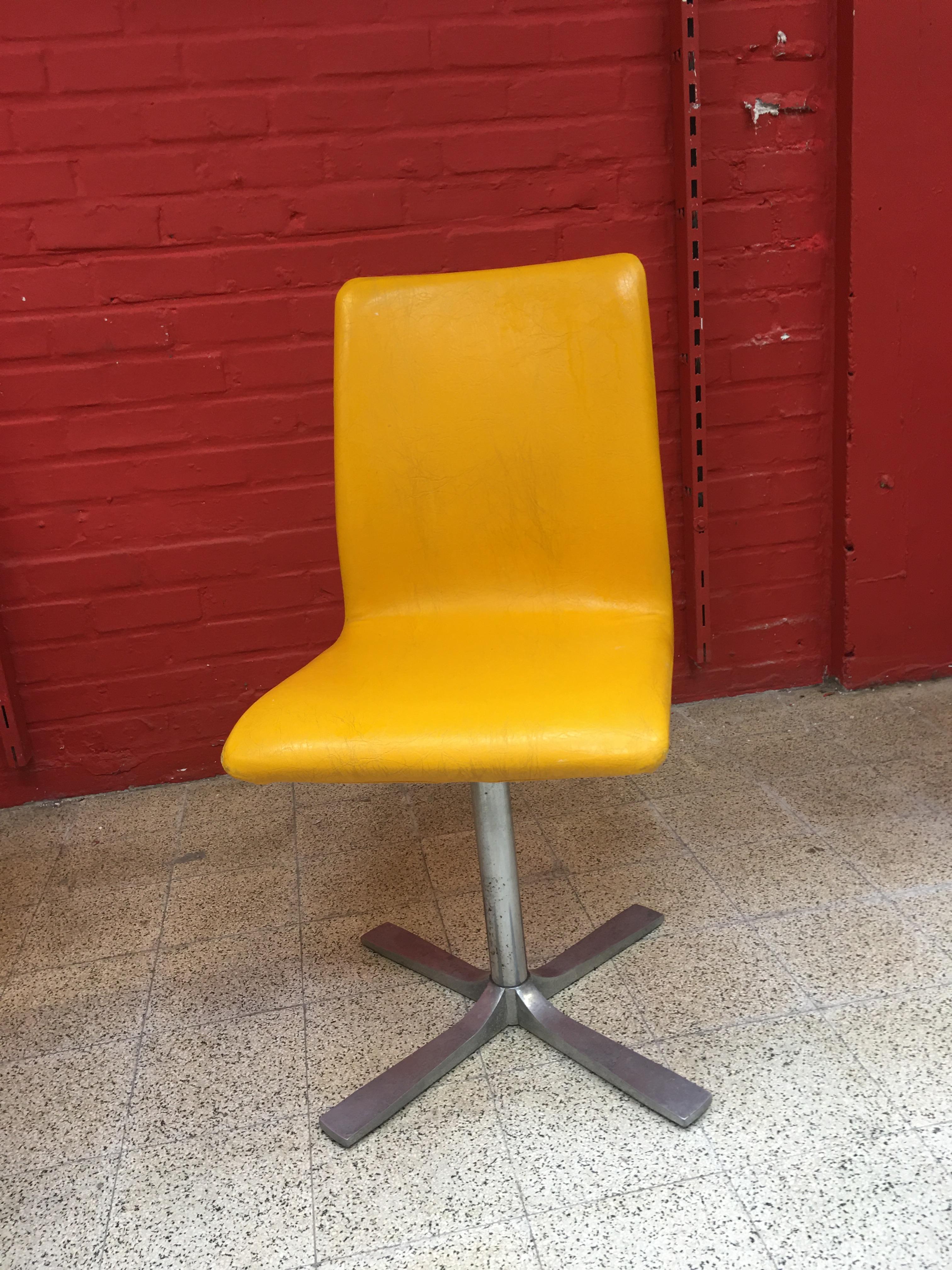 Faux Leather Typical French Kitchen Set from the 60s For Sale