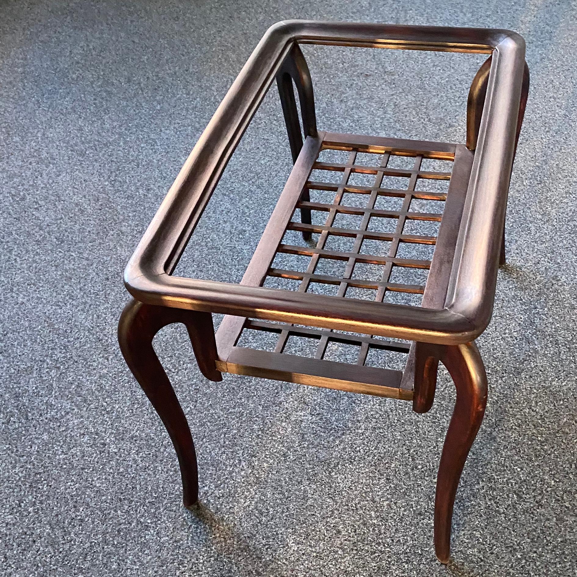 Glass Typical Midcentury Paolo Buffa Style Occasional or Side Table, Italy, 1950s For Sale
