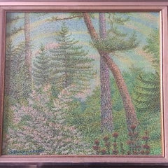 Typical Pointillist Oil on Canvas by Sergei Ponomarew