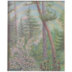 Typical Pointillist Oil on Canvas by Sergei Ponomarew