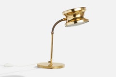 Tyringe Konsthantverk, Table Lamp, Brass, Plastic, Sweden, 1970s