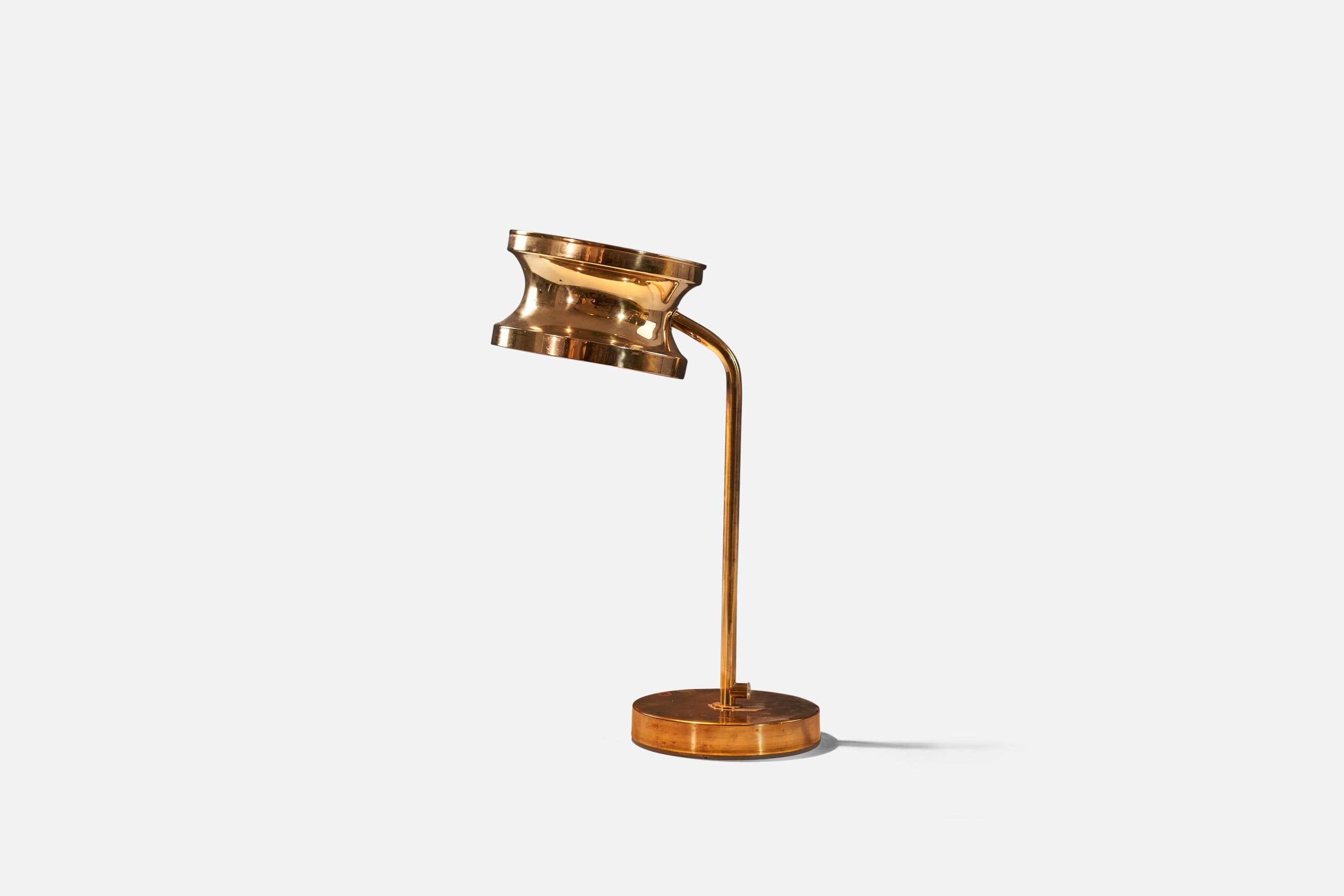 Swedish Tyringe Konsthantverk, Table Lamp, Brass, Sweden, 1970s For Sale
