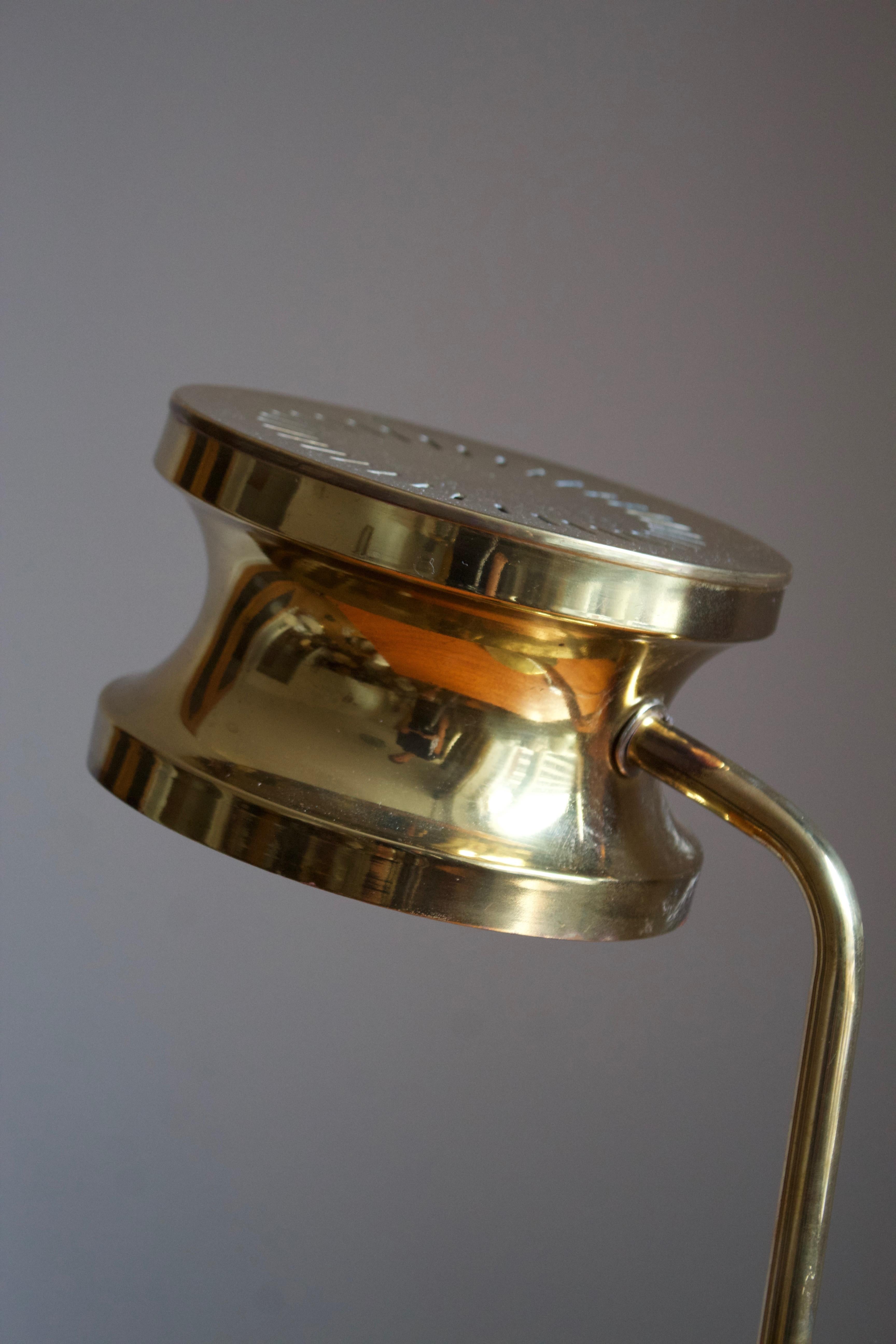 Swedish Tyringe Konsthantverk, Table Lamp, Brass, Sweden, 1970s