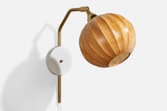 Tyringe Konsthantverk, Wall Light, Brass, Metal, Cotton, Sweden, 1990s