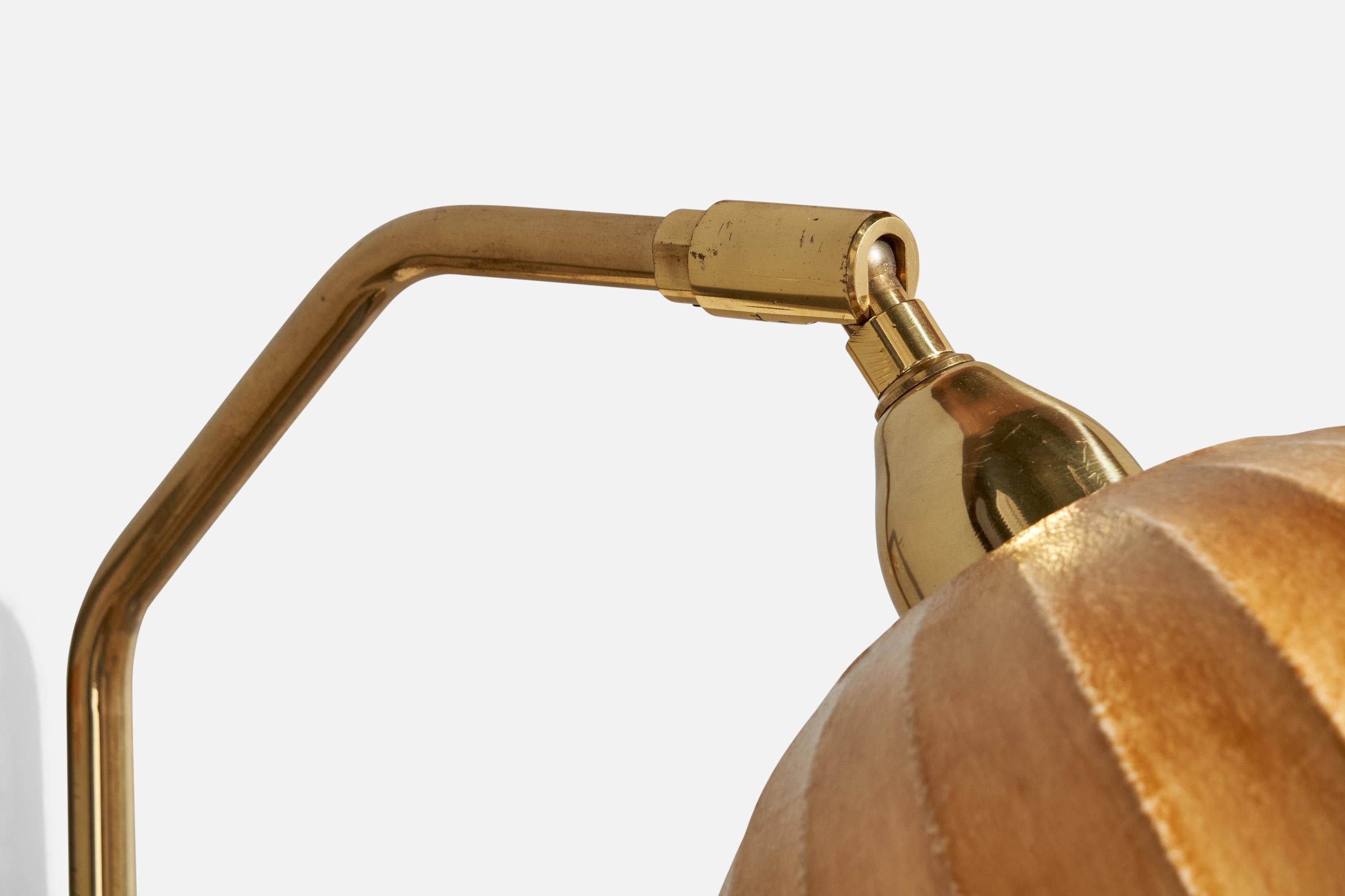 Tyringe Konsthantverk, Wall Light, Brass, Metal, Cotton, Sweden, 1990s For Sale 2