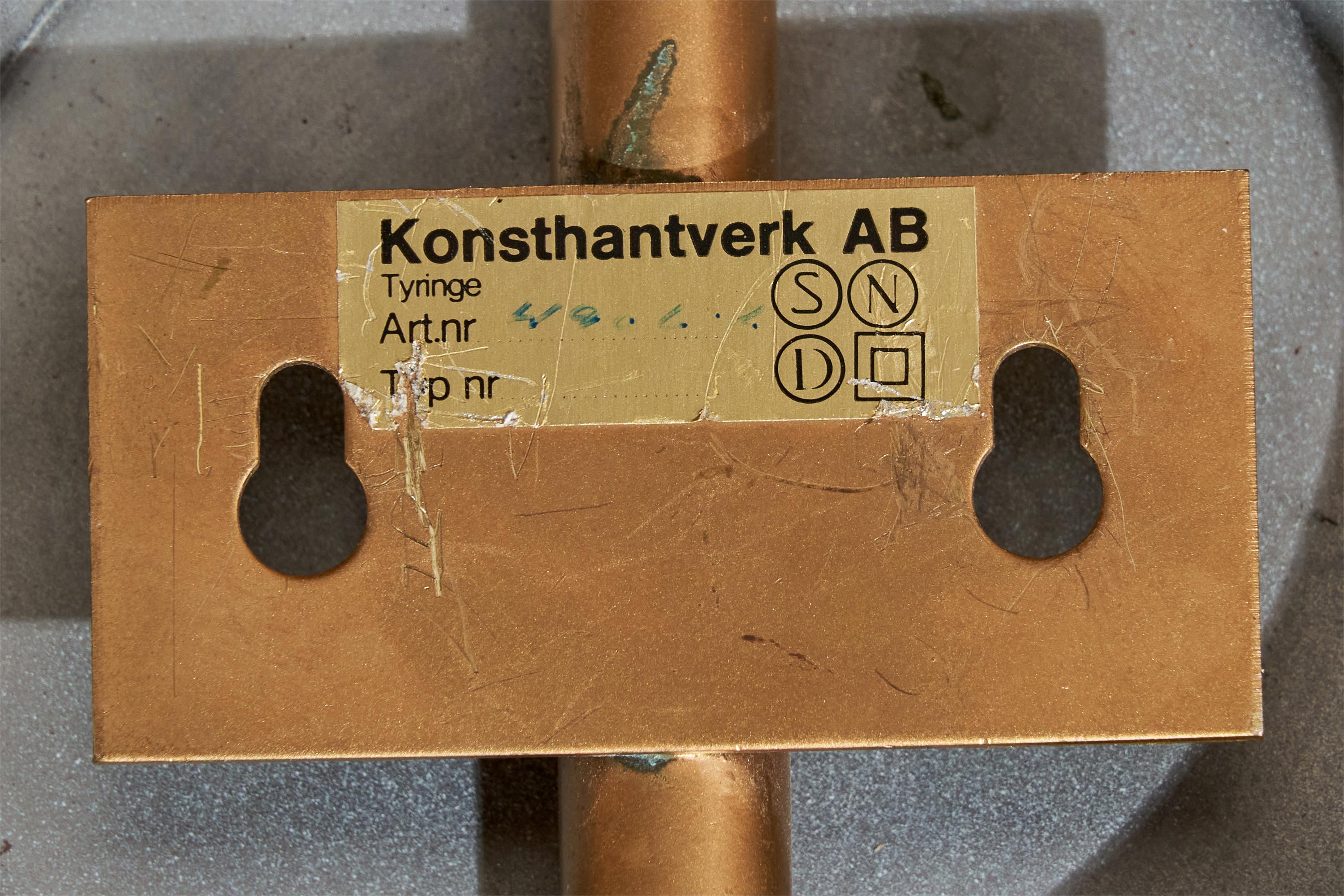 Tyringe Konsthantverk, Wall Light, Brass, Metal, Cotton, Sweden, 1990s For Sale 4