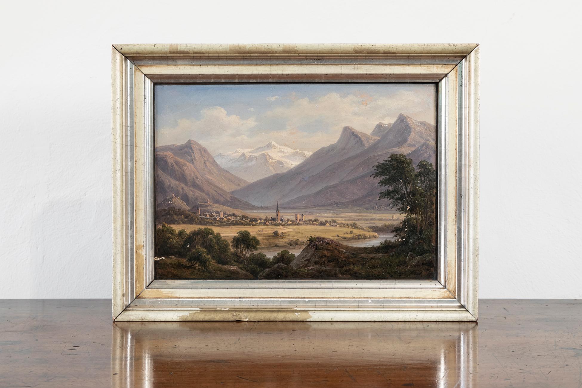 Austrian Tyrol View Oil on Canvas Painting by Frederik Christian Kiærskou, 1867 For Sale