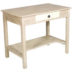 Tyrolean 19th Century Country Vanity or Serving Table, Lowboys, Painted Larch