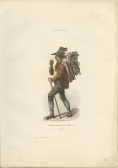 Tyrolean Carpet Seller – Zell Austria, Compte-Calix Hand-Colored 1853