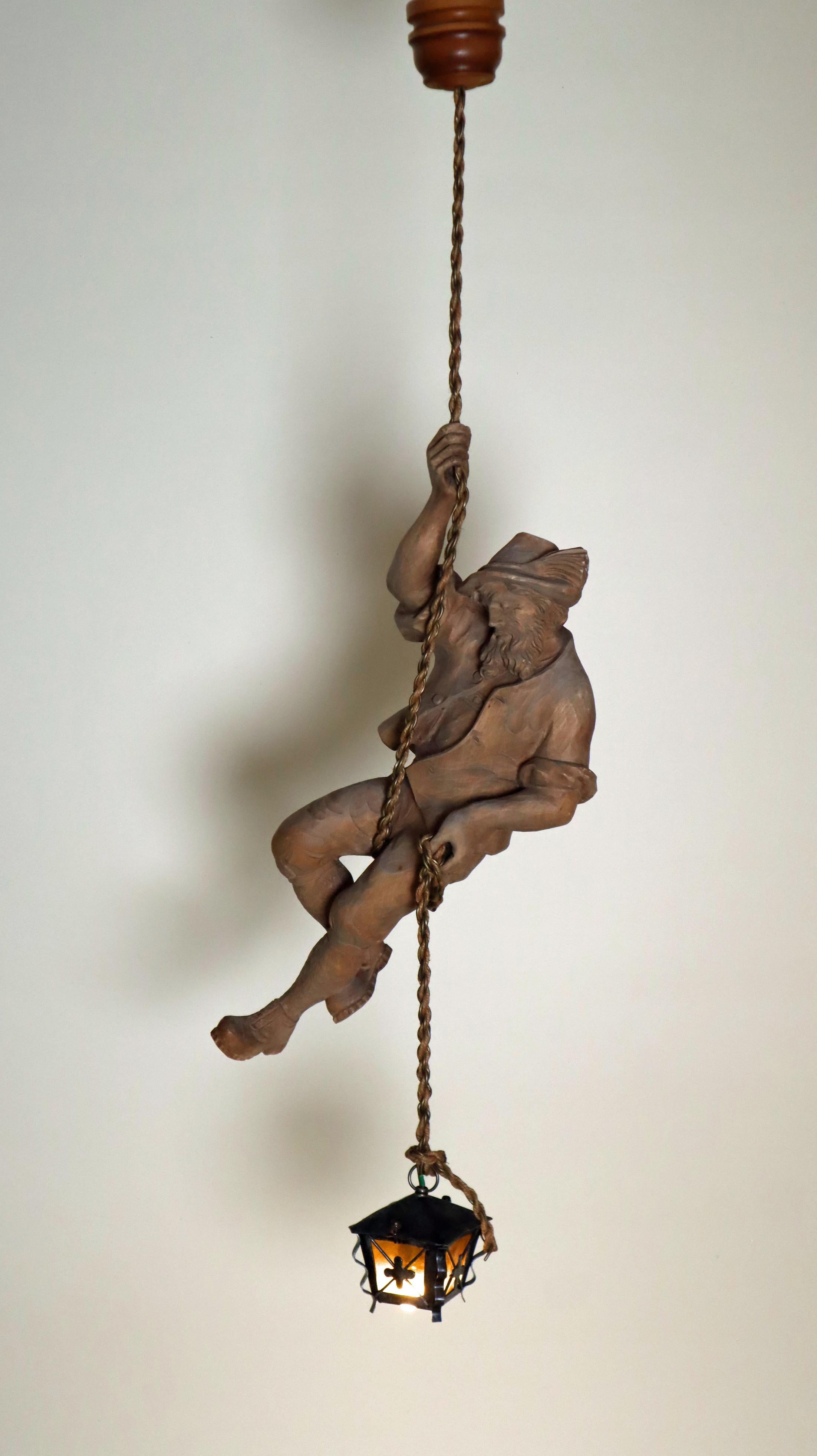 Tyrolean Mountaineer Pendant Lamp with Lantern For Sale 8
