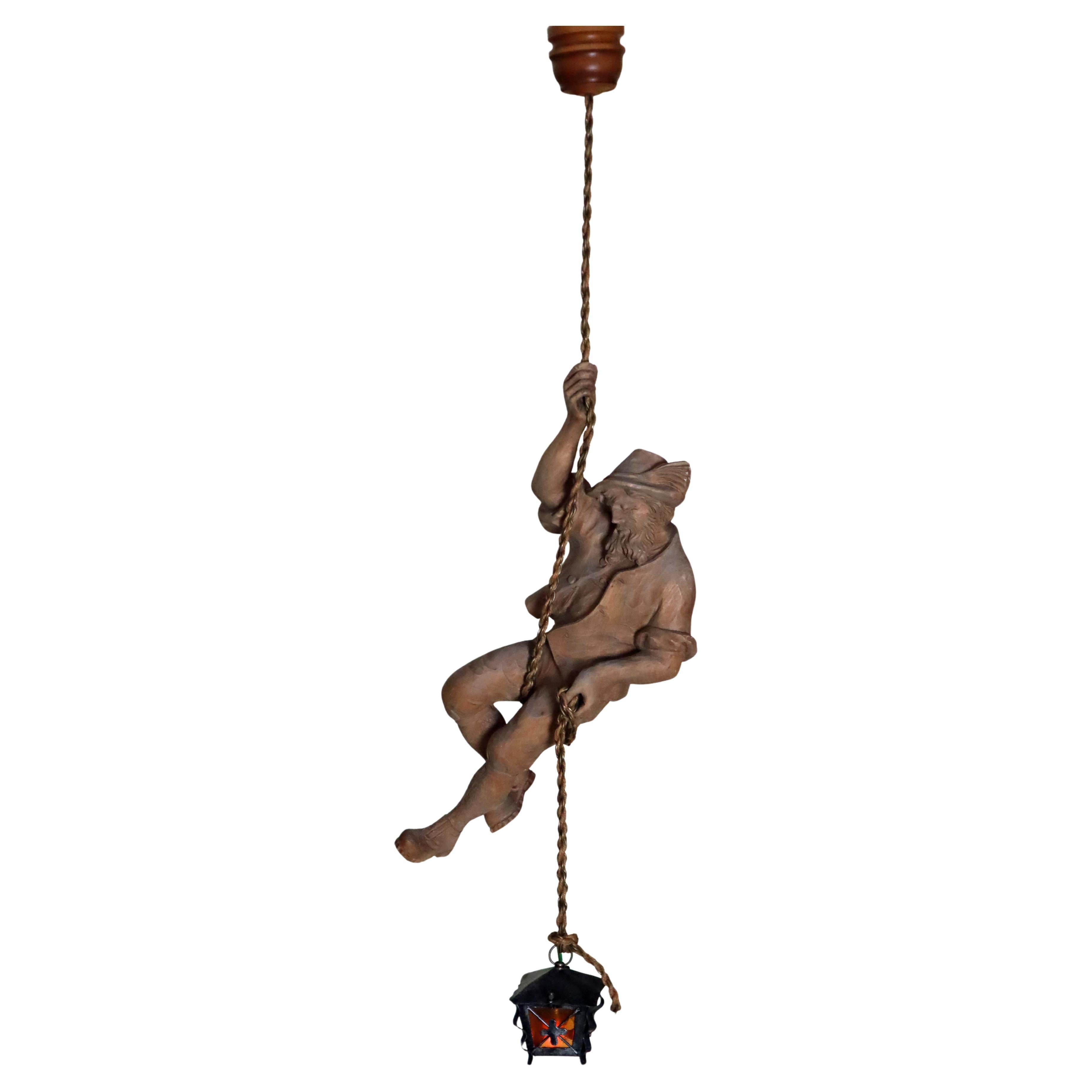 Tyrolean Mountaineer Pendant Lamp with Lantern