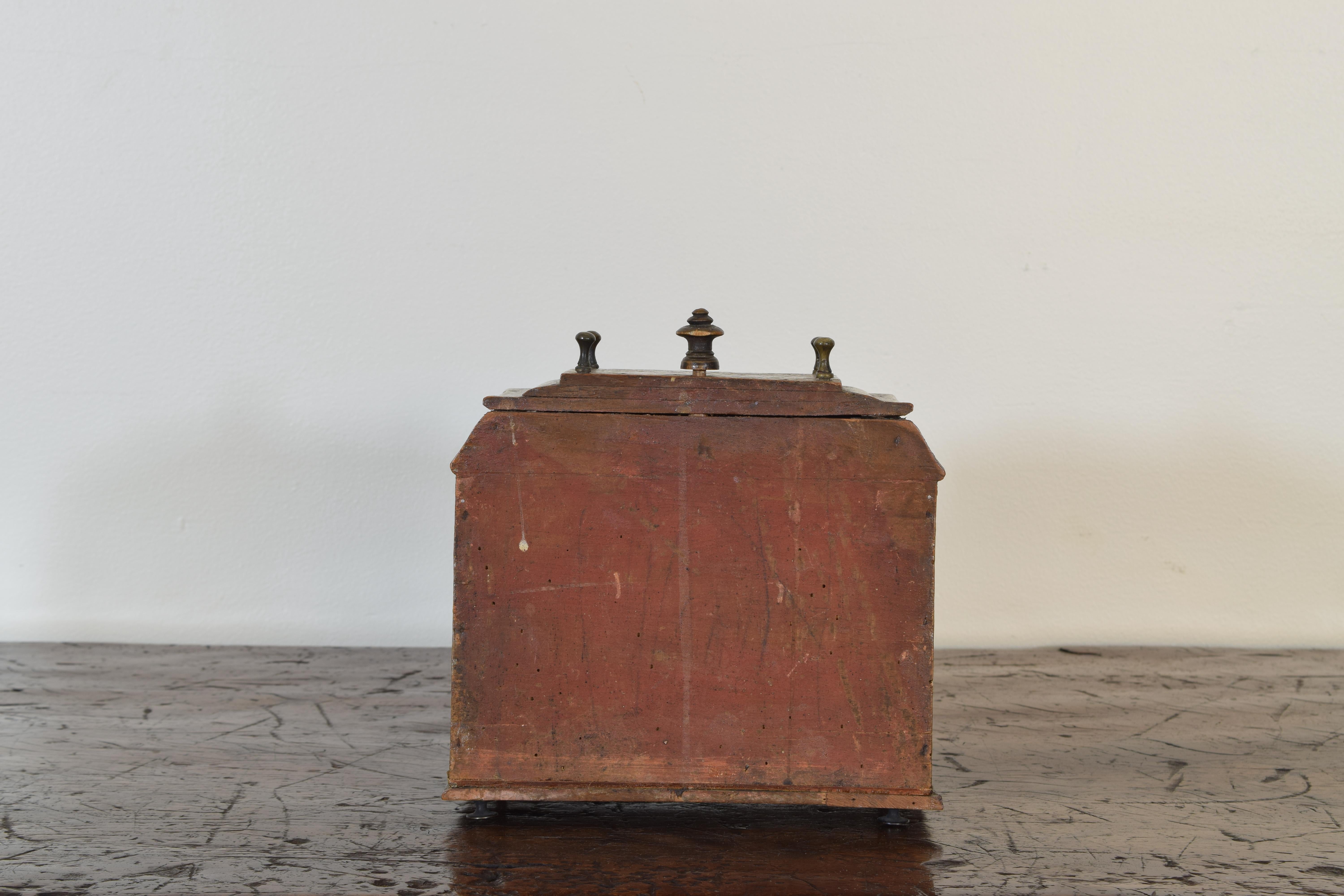 Tyrolean Shaped and Painted 4-Drawer Box, 18th Century 3