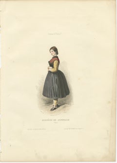 Tyrolean Shepherdess – Jenbach Austria, Compte-Calix Hand-Colored 1853
