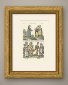 Tyrolean Woman of Pusterthal, Illyrian Women, Bridal Pair and Morlachs, 1842