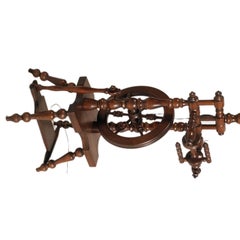 Tyrolean Wooden Spinning Wheel Floor Lamp, 19th Century