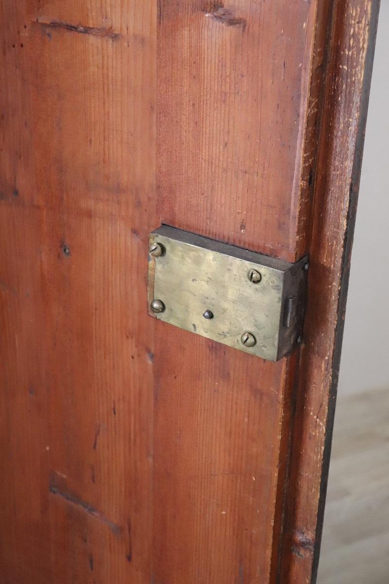 Tyrolen Antique Wardrobe with Secrets, Hand Painted Pine Wood dated 1828 For Sale 3