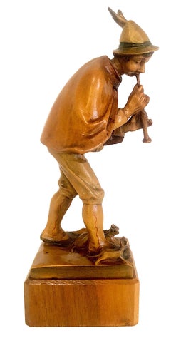 Tyrolian Wood Carving Depicting the Pied Piper of Hamelin
