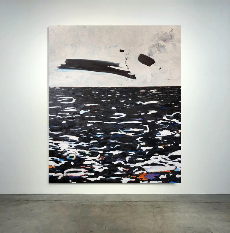 Tyrone Layne Seascape III original black and white abstract oil