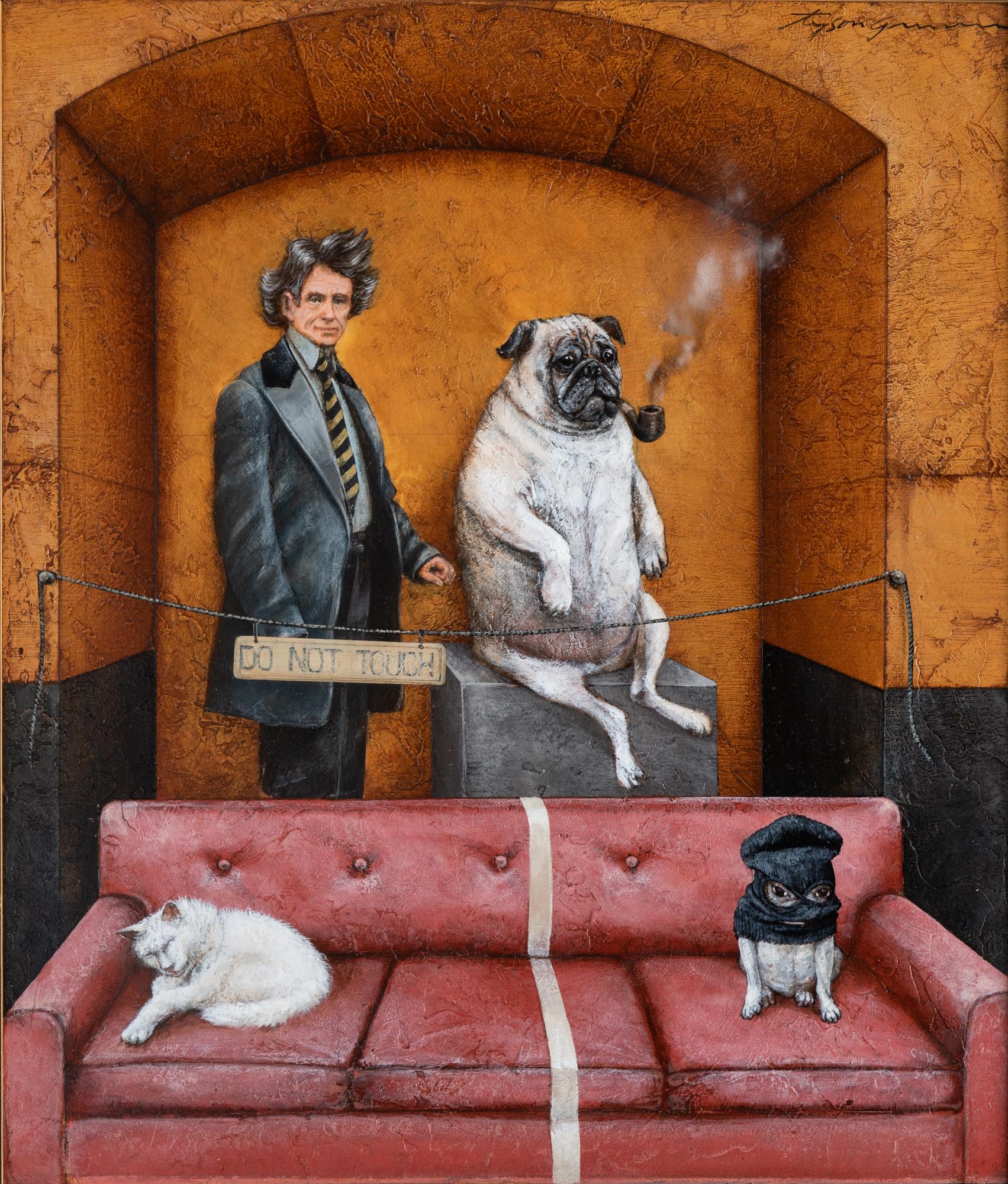 Separation Anxiety (Do Not Touch) - Brown Animal Painting by Tyson Grumm