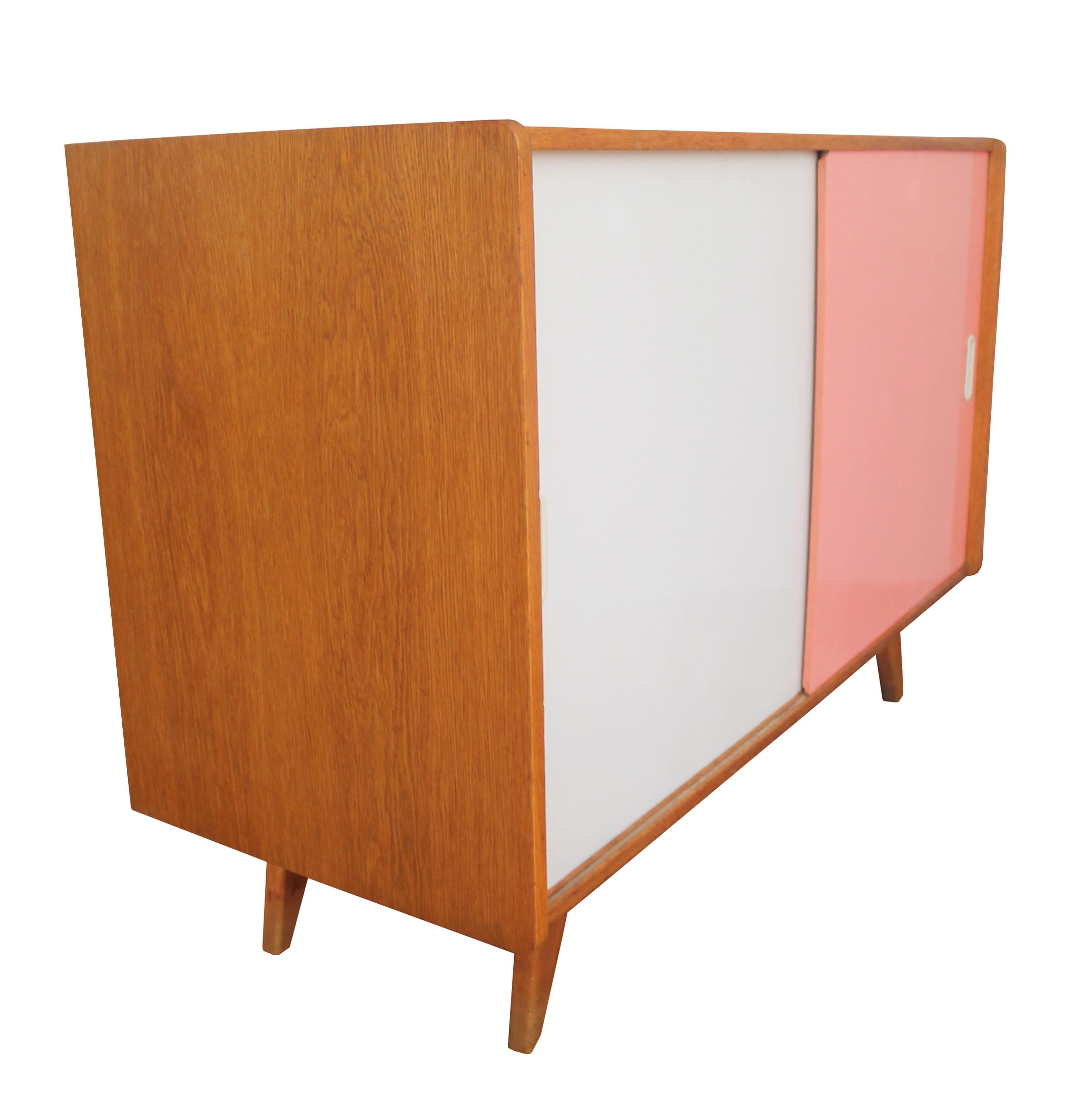 U-452 Pink and White Sideboard by Jiri Jiroutek In Good Condition In Brno, CZ