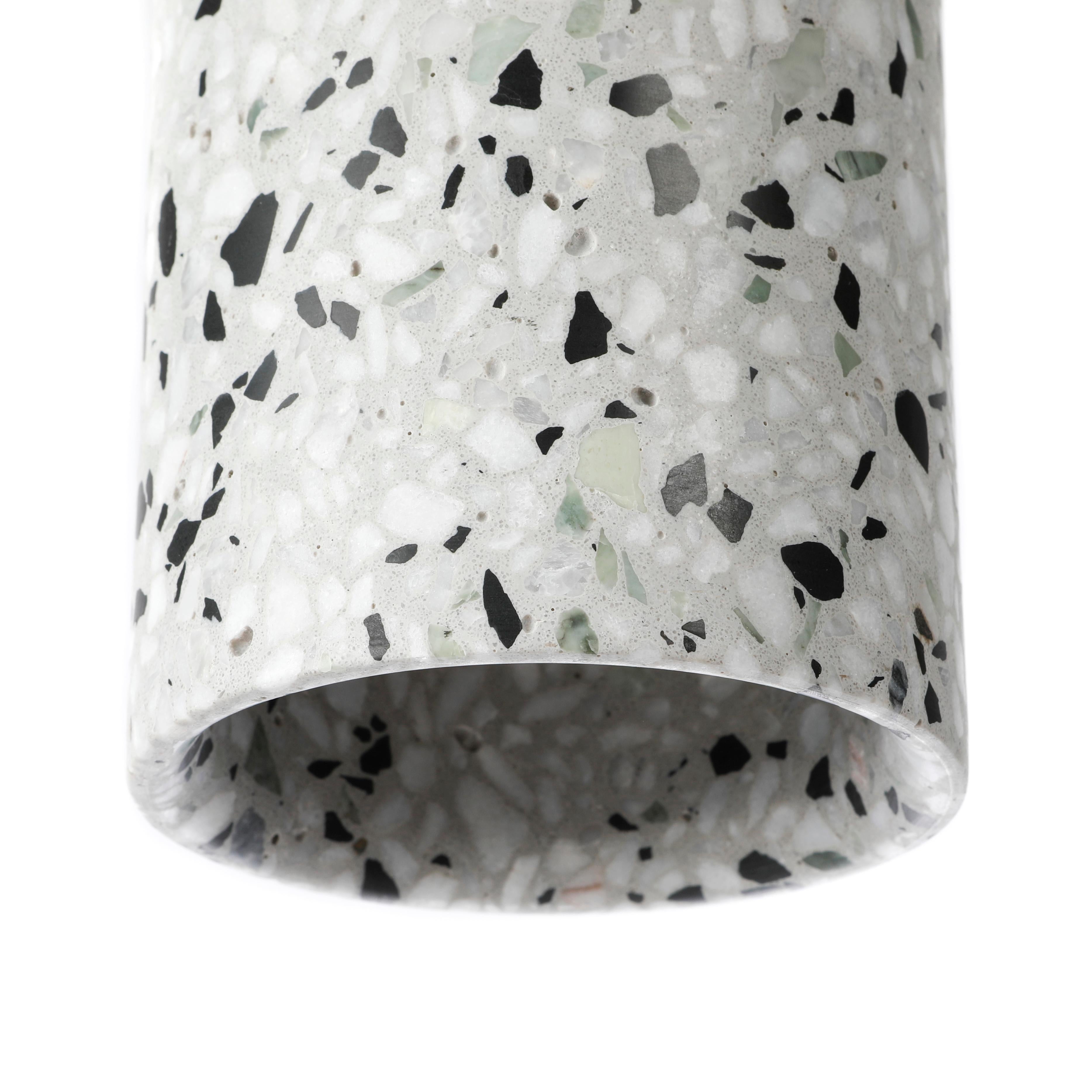 'U' Black Terrazzo Pendant Lamp by Bentu Design For Sale 1