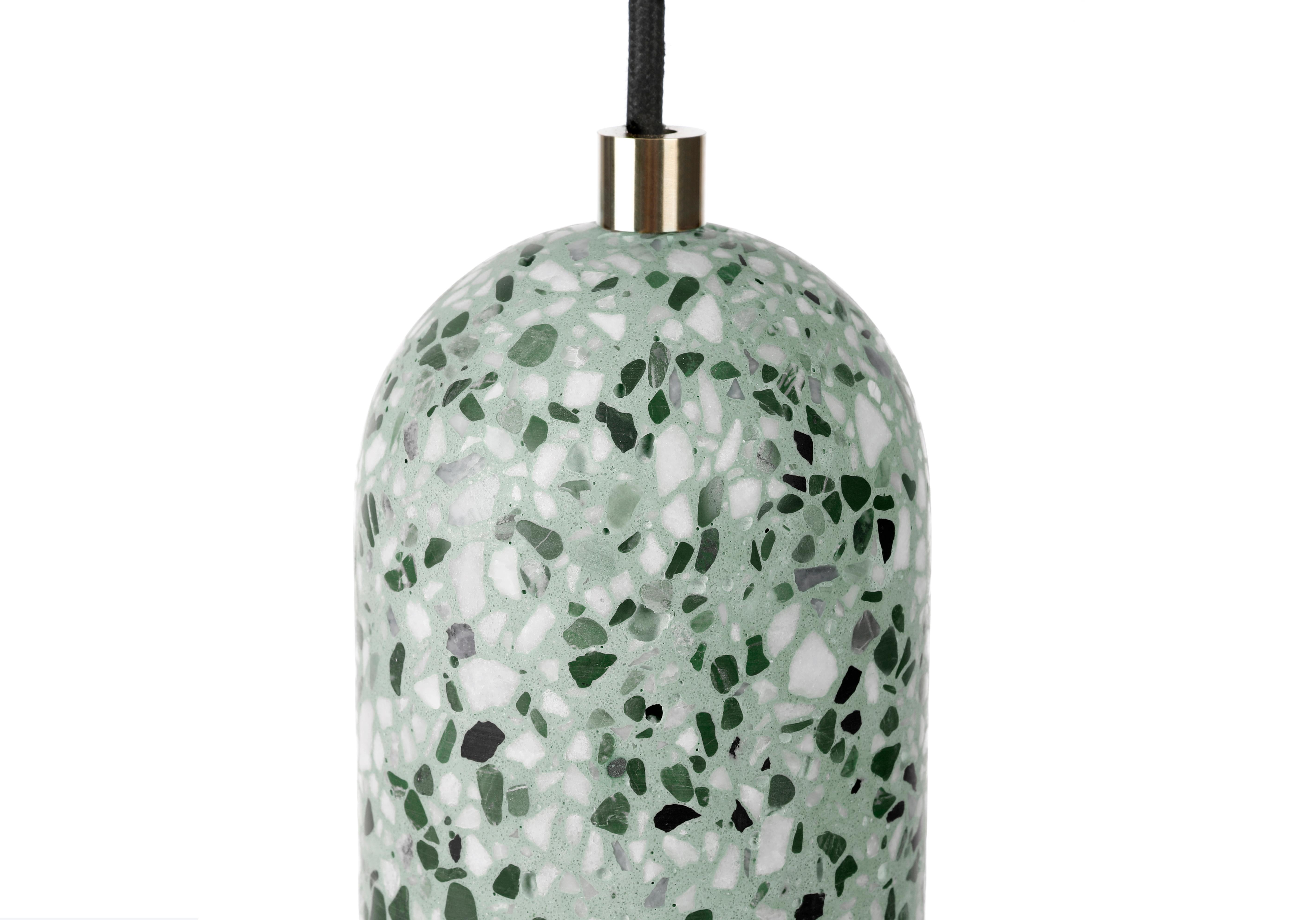 'U' Black Terrazzo Pendant Lamp by Bentu Design For Sale 3