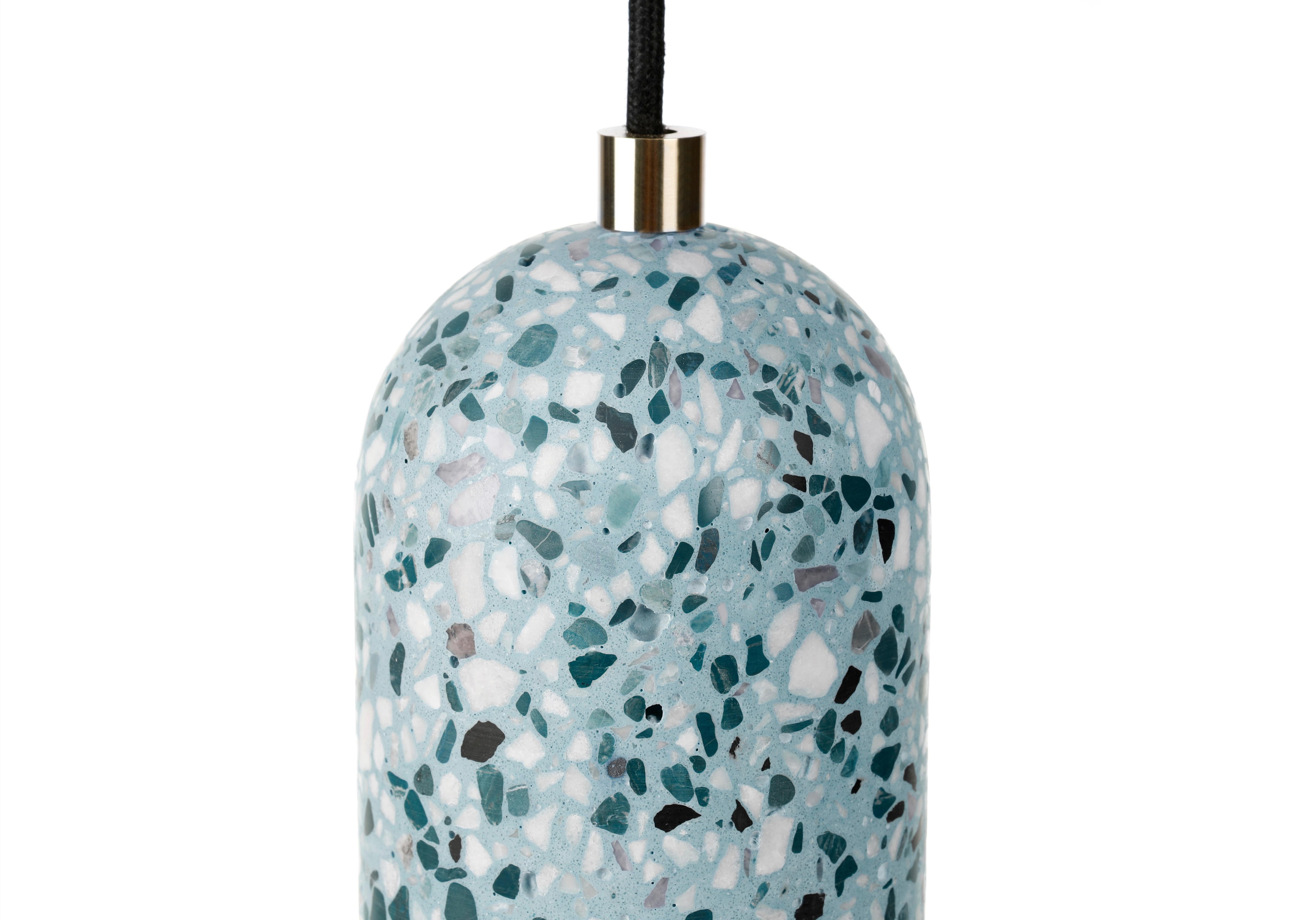 'U' Black Terrazzo Pendant Lamp by Bentu Design For Sale 5