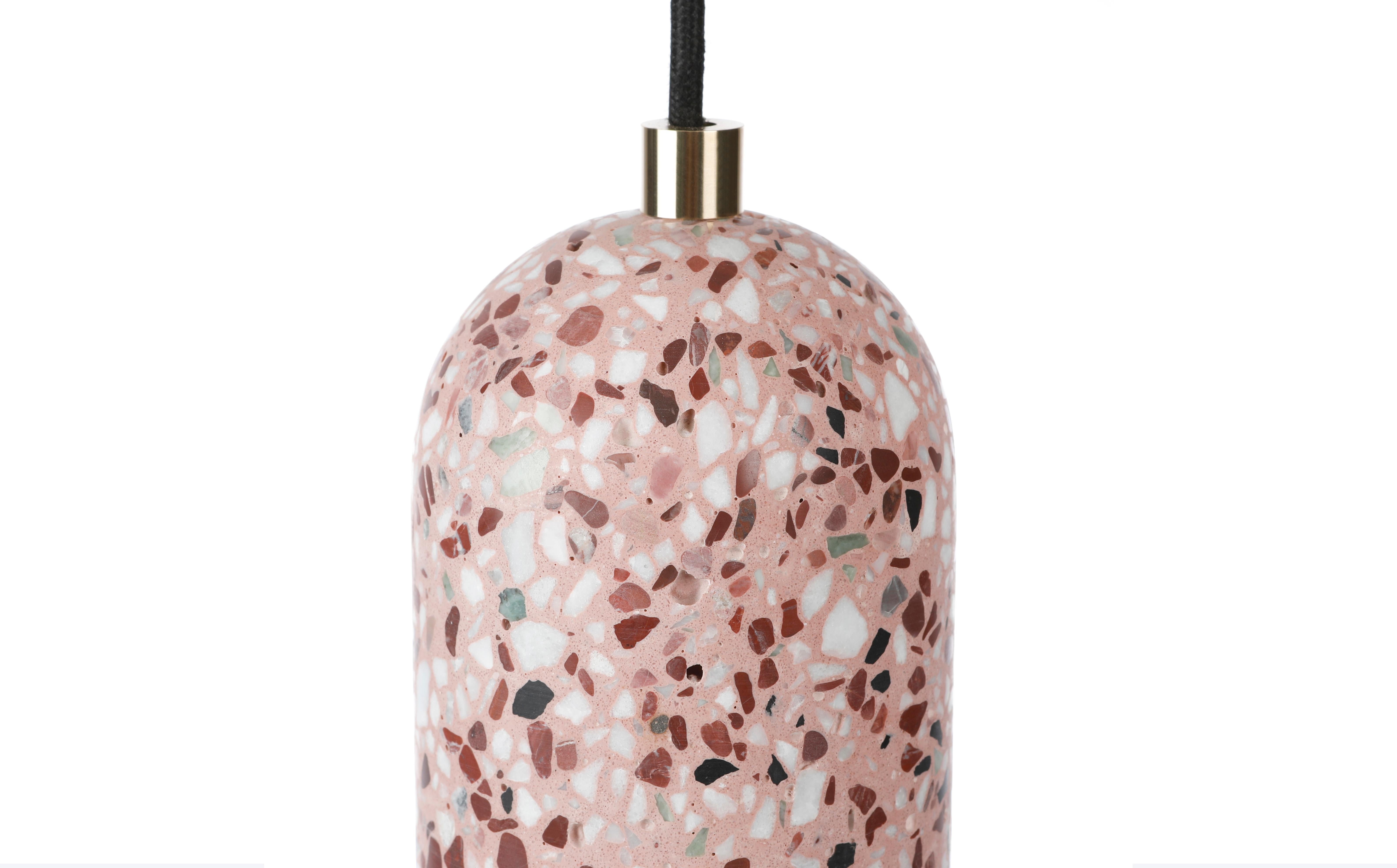 Chinese 'U' Black Terrazzo Pendant Lamp by Bentu Design For Sale