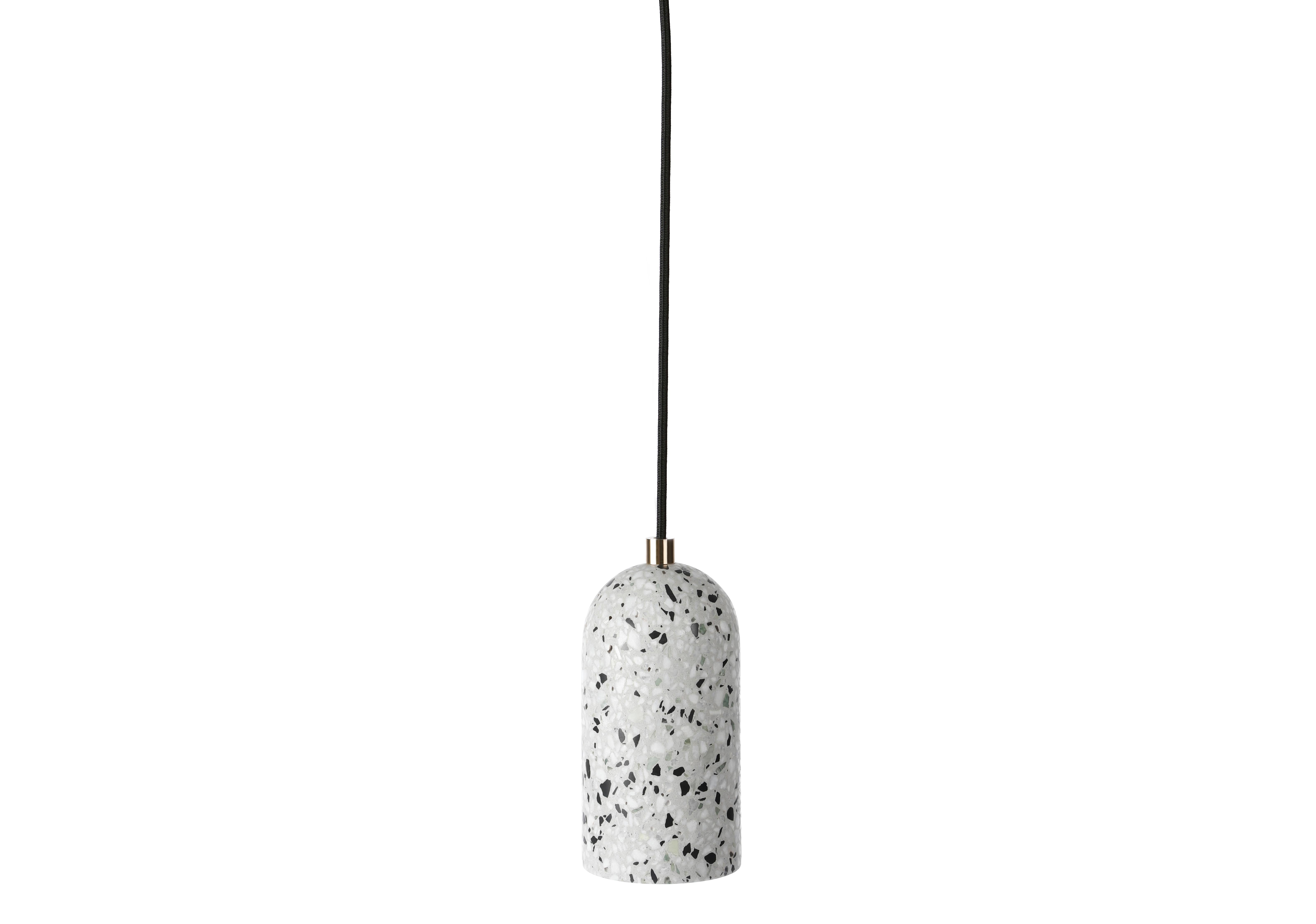 Contemporary 'U' Black Terrazzo Pendant Lamp by Bentu Design For Sale