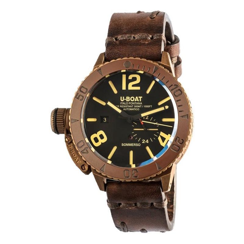 U-Boat Bronze Ceramic with Leather Strap Men's Watch 8486 For Sale