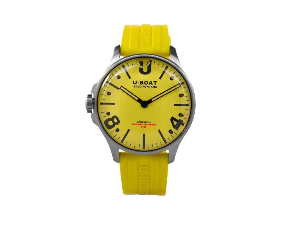 A collection inspired by the dark side of the moon. The case is completely filled with a special oil that emphasizes the dial, creating the illusion of the absence of glass and an optical effect of an higher legibility. Innovative locking system