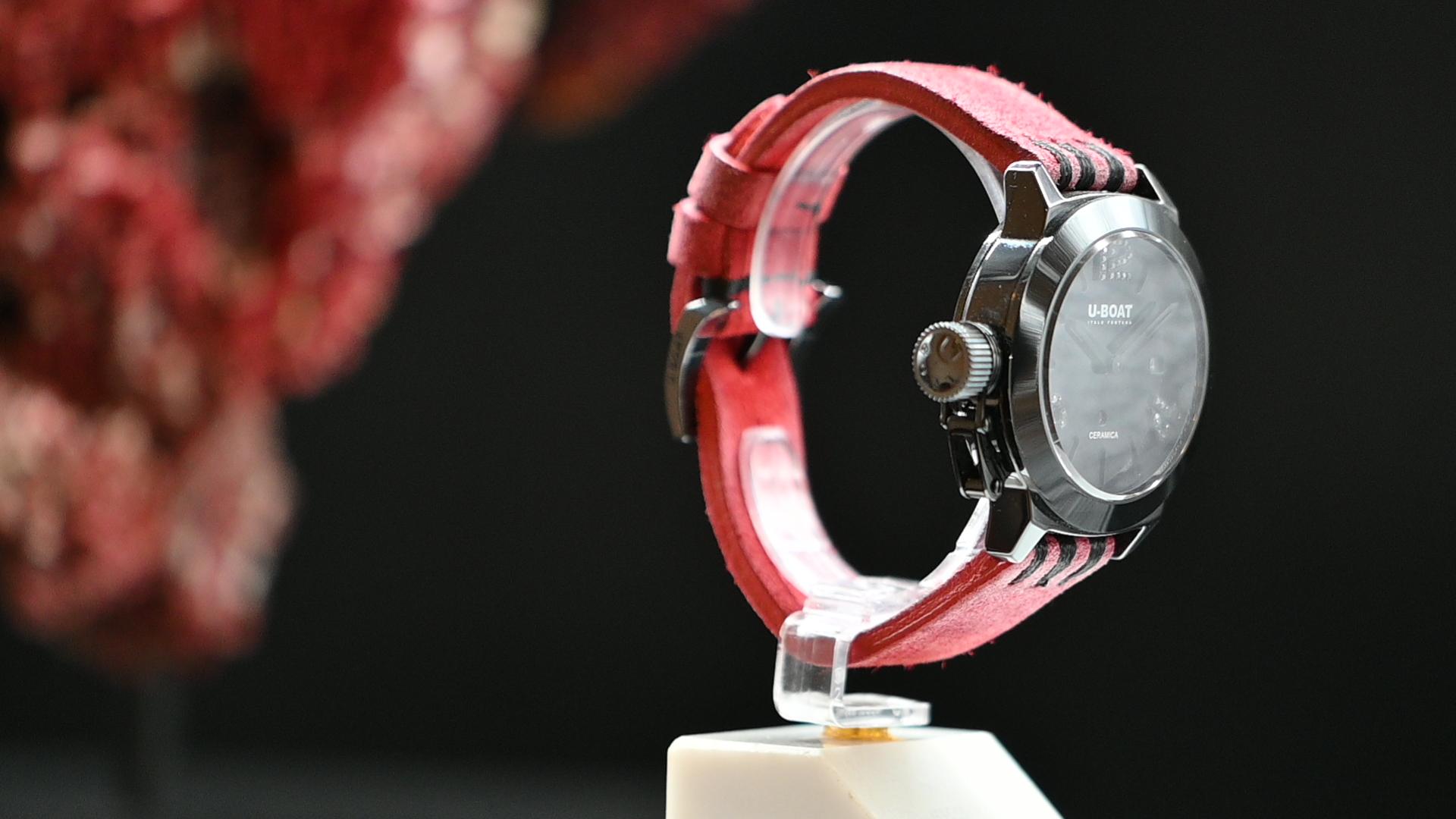 Brilliant Cut U-Boat Ceramic 42 mm Automatic Wristwatch For Sale