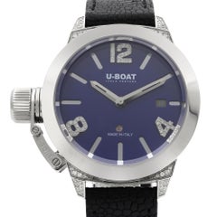 U-Boat Classico Steel Diamond 0.23cttw Blue Dial Automatic Ladies Watch 7077