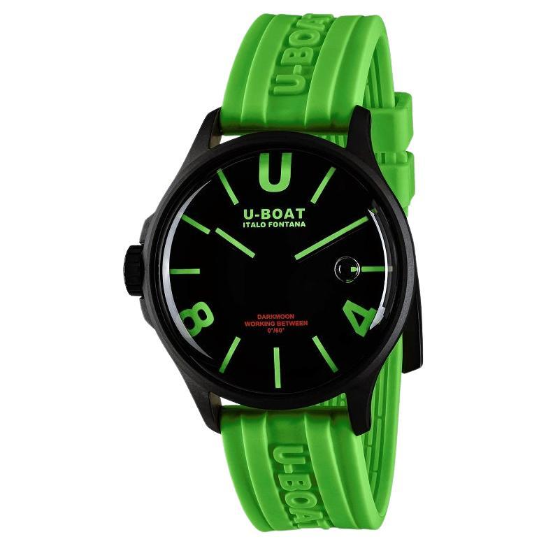 U-Boat Darkmoon 44mm Black Dial Green PVD Silicone Strap Men's Watch 9534 For Sale