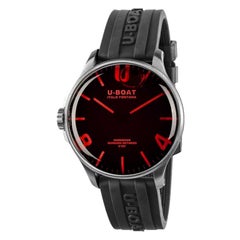 U-Boat Darkmoon Montre pour hommes en acier inoxydable avec bracelet en caoutchouc 8465