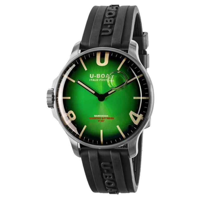 U-Boat Darkmoon Green Stainless Steel Rubber Strap 8702