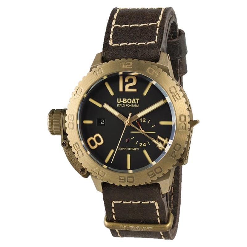 U-Boat Doppiotempo Bronze Leather Strap Men's Watch 9008 For Sale