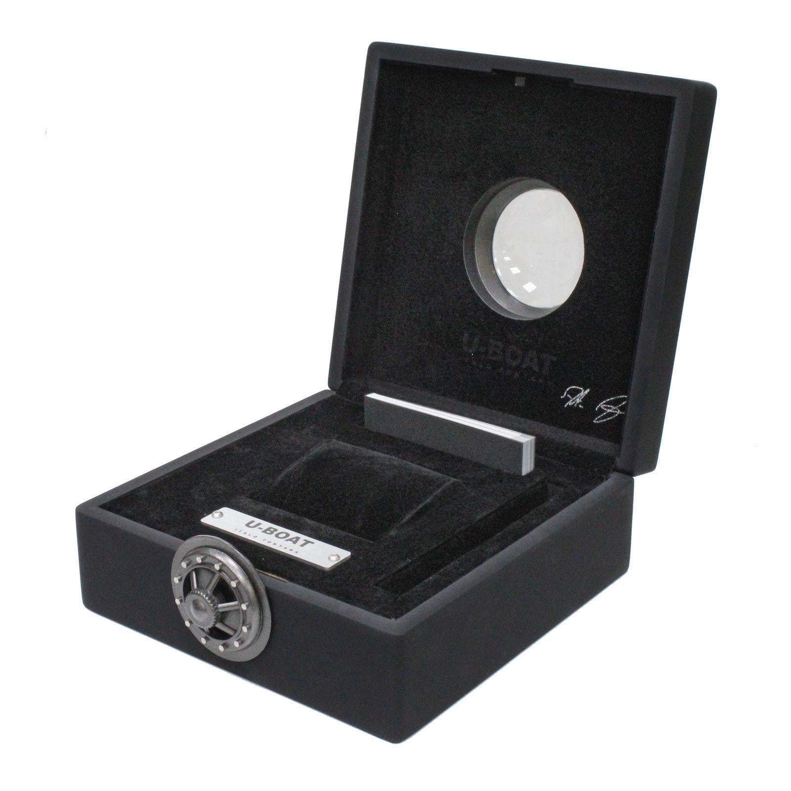 Men's U-Boat Flightdeck 50 White Ceramic Carbon Fiber Dial Automatic Men’s Watch 7095