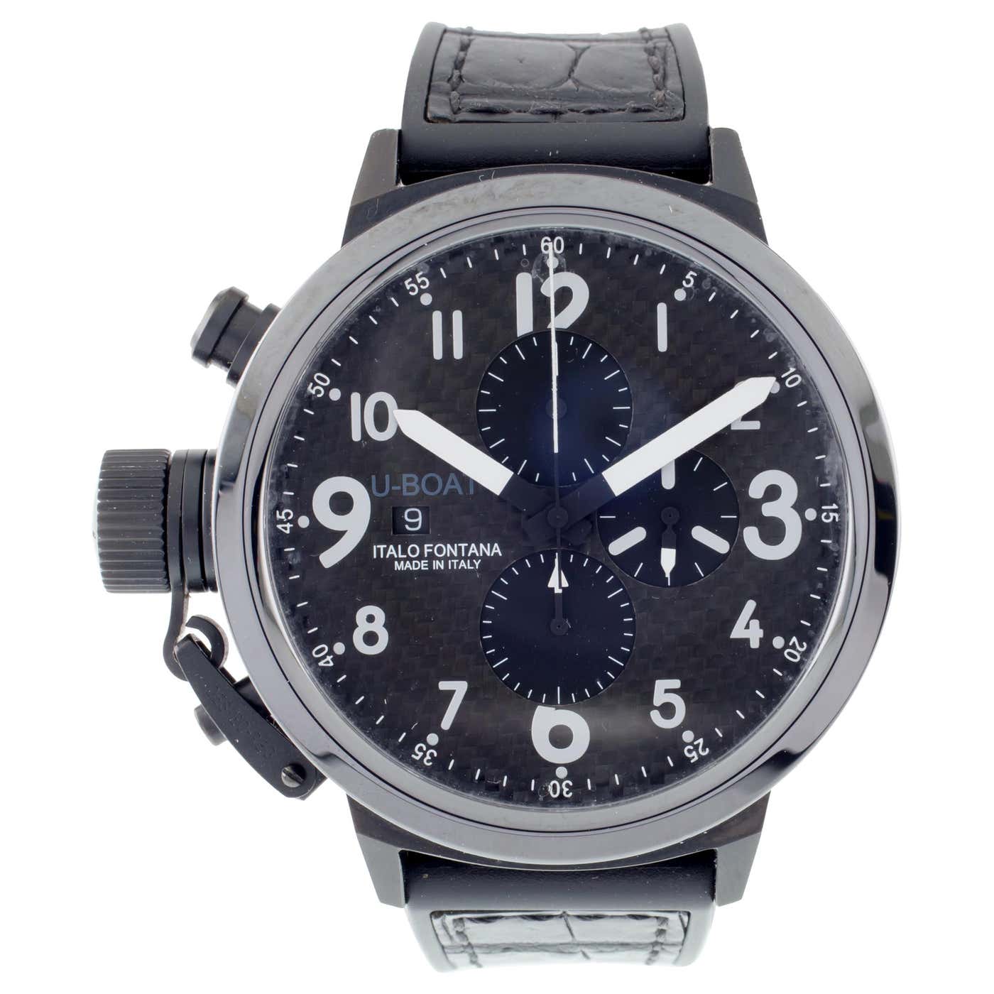 U-Boat Flightdeck Men's Automatic Chronograph Watch with Carbon Dial ...