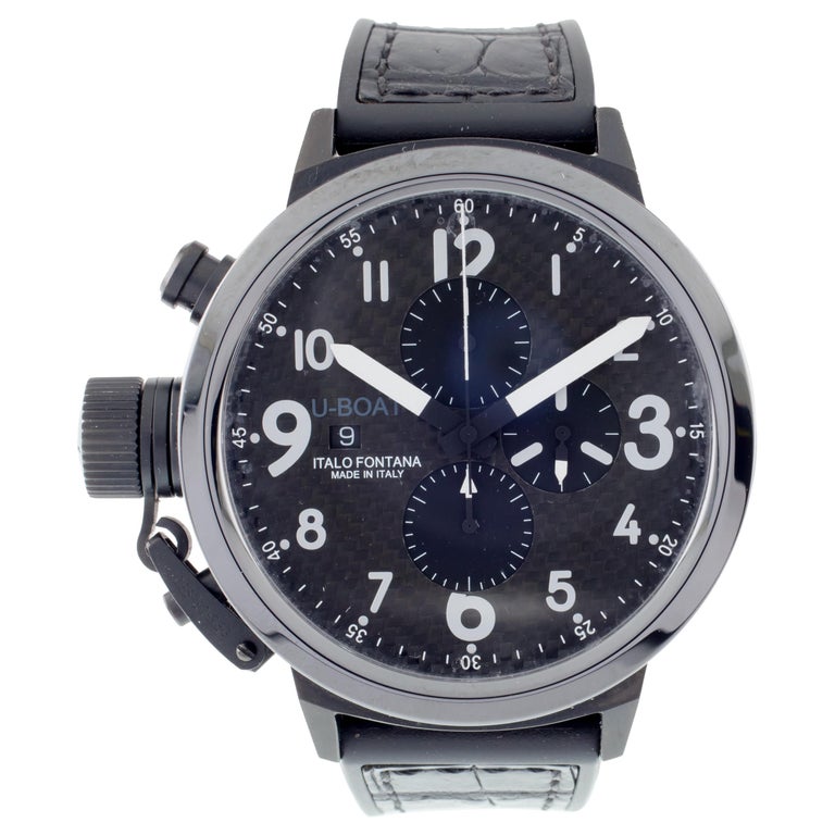 UBoat Flightdeck Men's Automatic Chronograph Watch with Carbon Dial