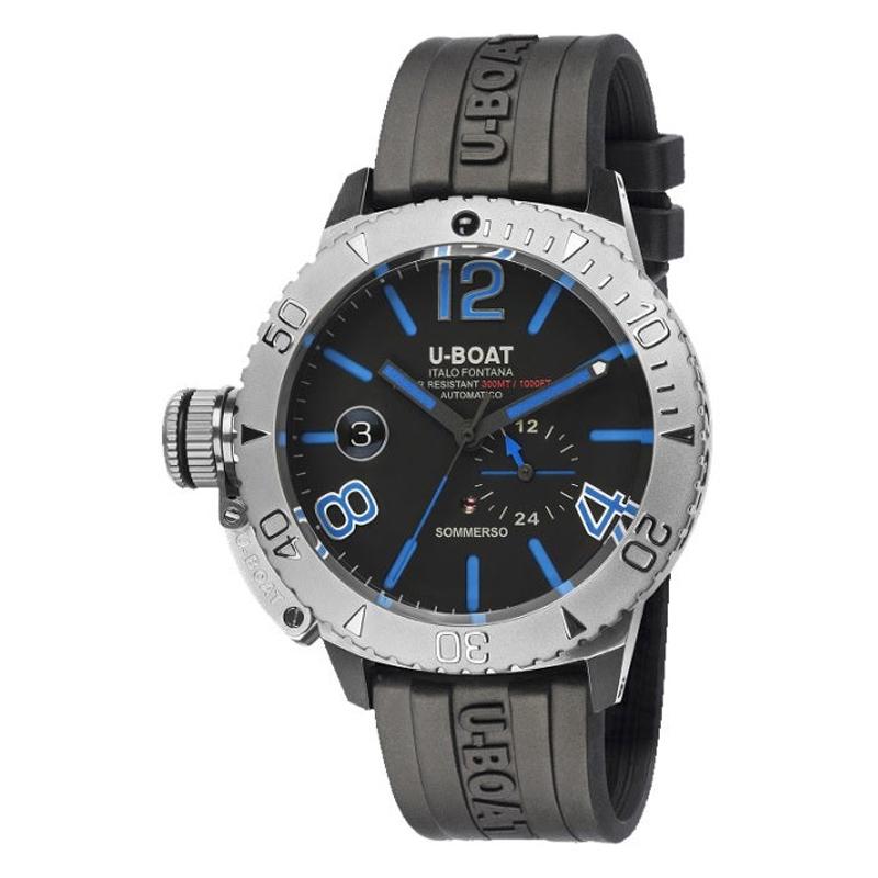 Montre pour homme Sommerso en acier inoxydable bleu avec sangle en caoutchouc 9014