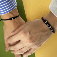 U - Customizable Letter / Name Bracelet in White Gold and White Diamonds Gift