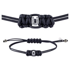 U - Customizable Letter / Name Bracelet in White Gold and White Diamonds Gift