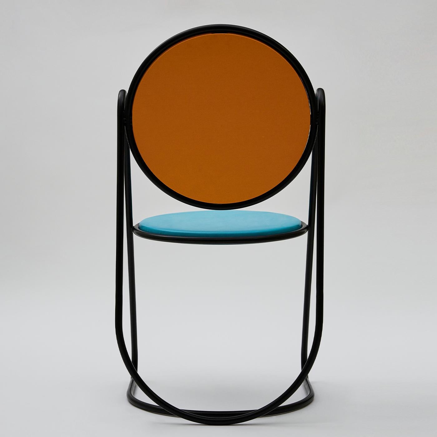 U-Disk Black/Light-Blue/Orange Chair In New Condition In Milan, IT