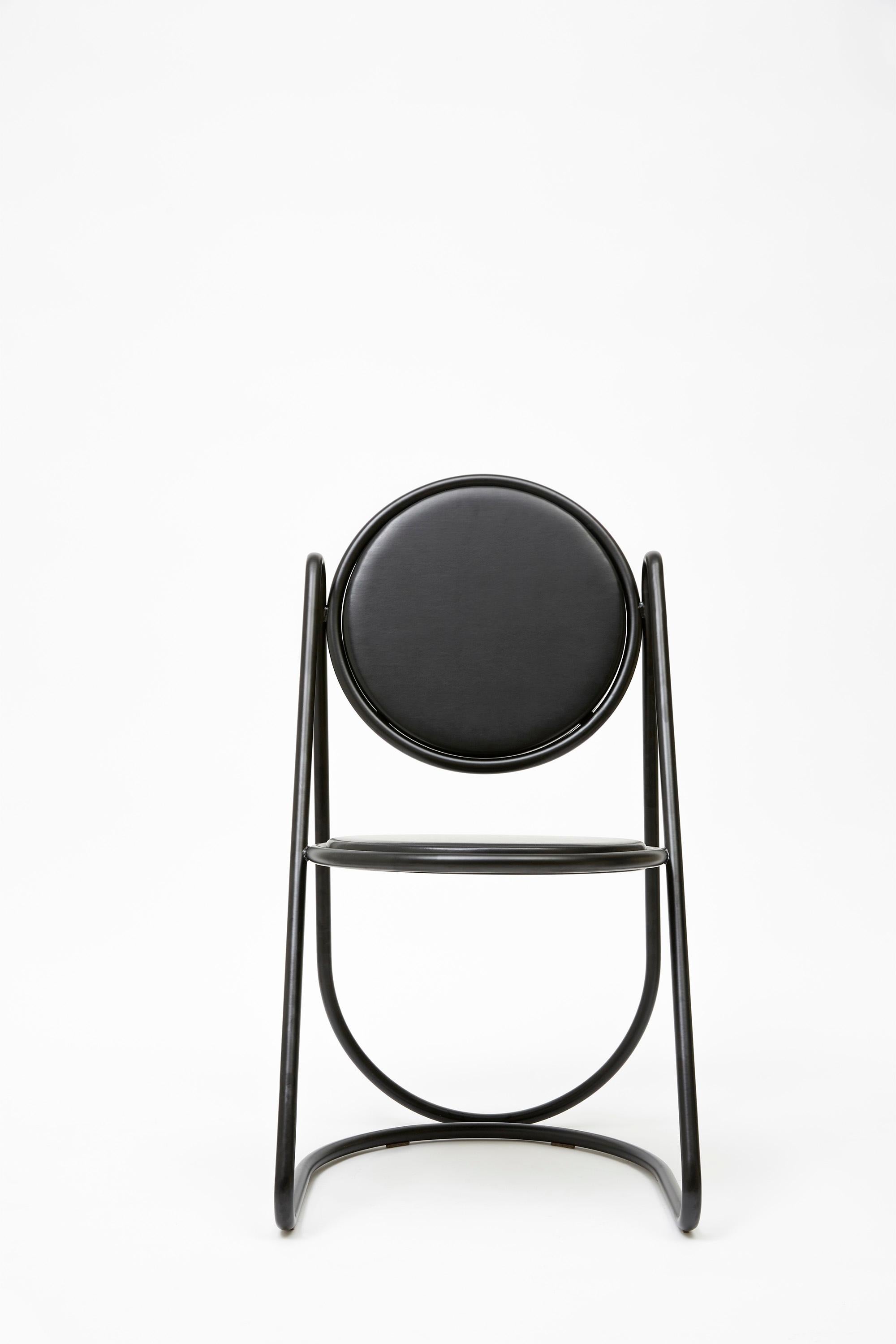 Contemporary U-Disk Chair, All Black For Sale