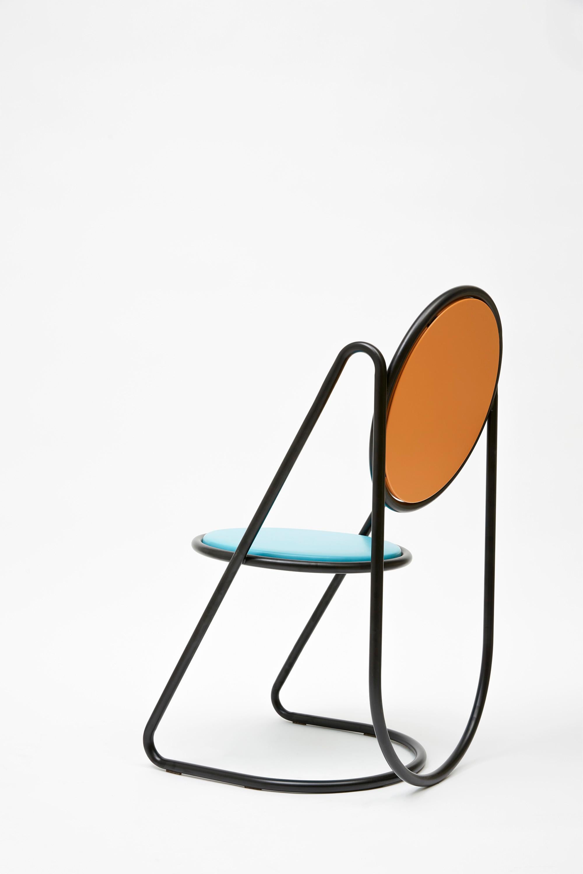 U-Disk Chair, Black, Orange & Light Blue In New Condition For Sale In Milano, IT